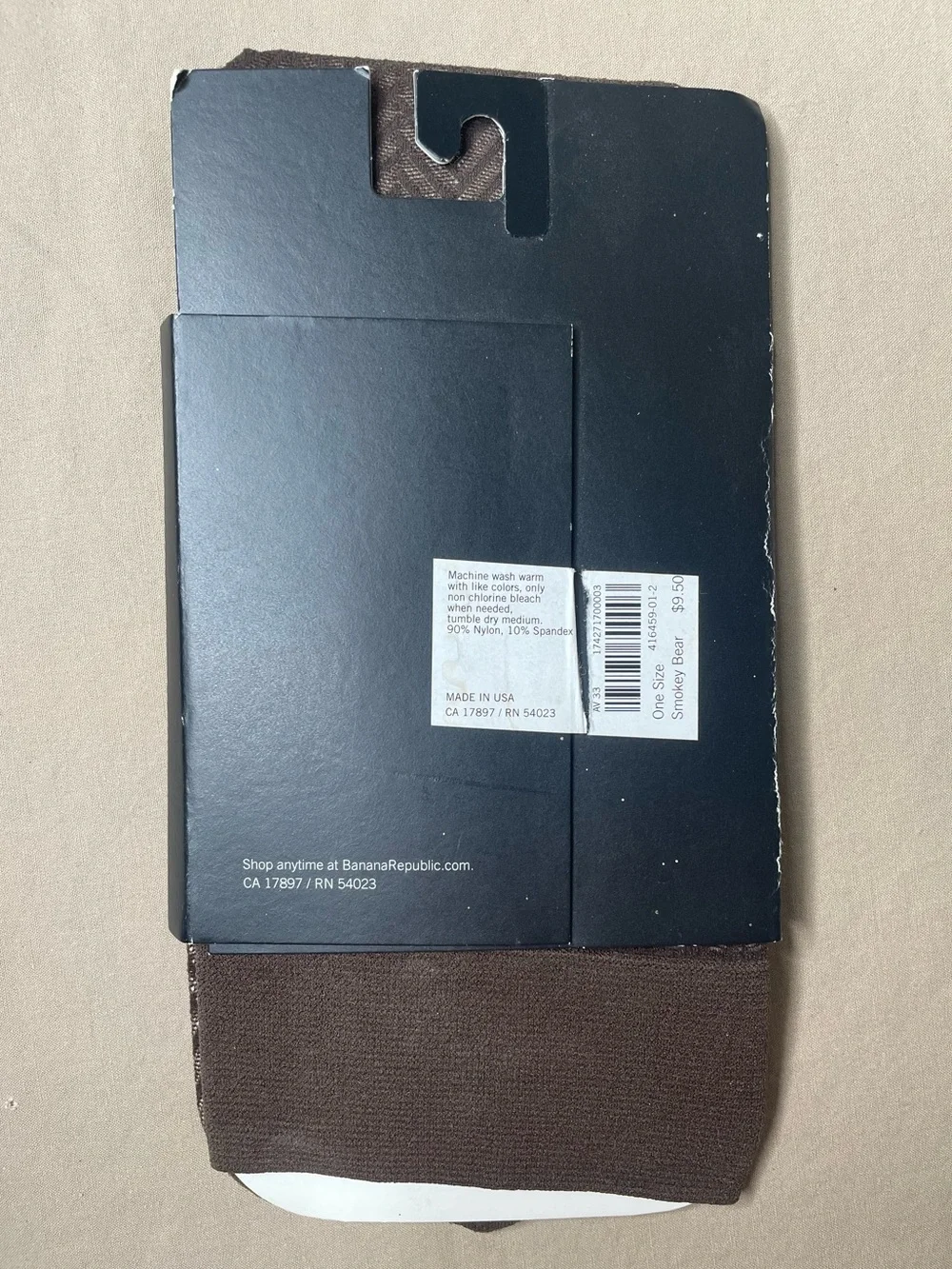 NEW Banana Republic Knee High Socks Dark Brown Dressy Sox Vintage New Old Stock